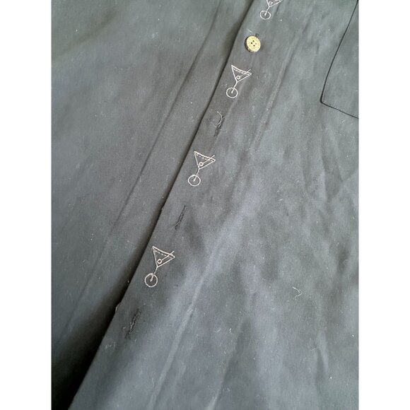 LUAU Men's Vintage Finest 100% Silk Cocktail Cigar Button Down Shirt Size XL - Picture 3 of 6